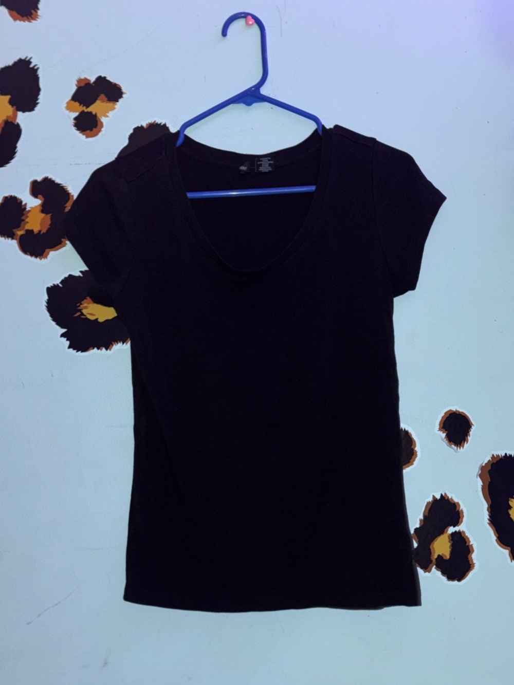Medium Cynthia Rowley Black Short Sleeve Scoop Neck Tee